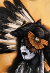 Darren HALEY Original Acrylic Painting “ Cheyenne Dog Soldier “ Hand Painted Art