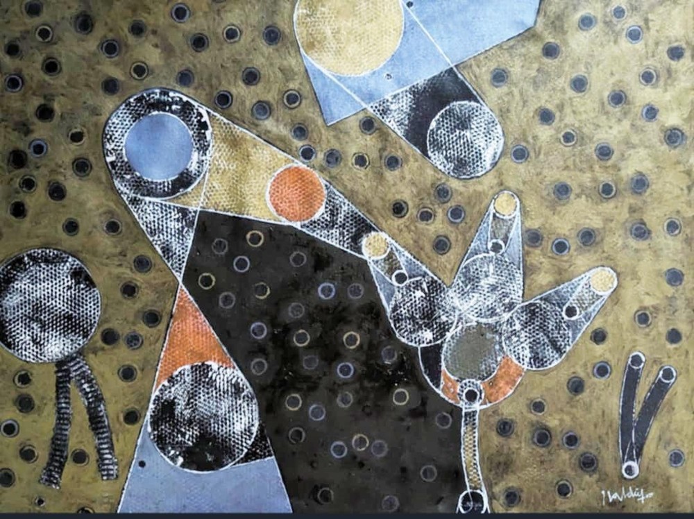 Acrylic On Canvas28x37 In Eliseo Valdes Erust T:“Dentro Siempre Es De Noche“2024