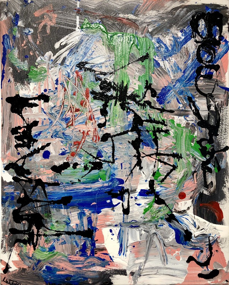 Tffn 996 Original Painting Abstract Lyrical 20 X 16 LW Jeffrey