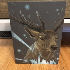 Lena Sayadian – EL VENADO : The Deer – Original 9×12 Acrylic Painting on Wood