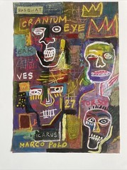 Basquiat Jean Michel Artwork NYC Signed Original Painting Artwork Graffiti A45