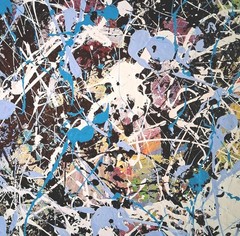 Original Abstract Acrylic Drip Painting on Canvas 24 X 24 Inch Modern Wall