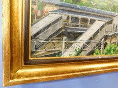 1968 VTG Japan Plein Air Impressionist Oil – Mountains Historical 20 x 16 SIGNED