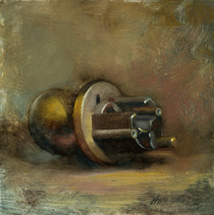 Door Knob 8×8 in. Oil on panel – Hall Groat II, American Artist