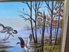 Milton Geyer Duck Decoy Carver Green Bay Wisconsin Original Painting Signed