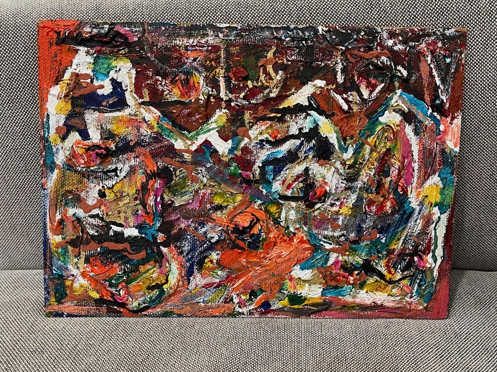 Contemporary Abstract Oil on Board Painting 15″ x 11″
