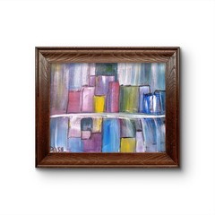 Urban Landscape Modern Expressionist Original Abstract Canvas 12×16