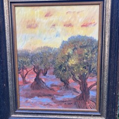 Vintage Original Oil on Canvas Painting in the Manner of Van Gogh 18 x 15