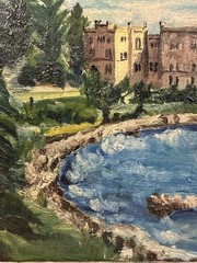 Oil / Panel Miramare Castle Castello Di Miramare Italy Trieste Habsburg