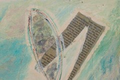 Danish artist. Mixed media on canvas. Abstract composition. 21st C.