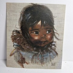 Audrey Young Oppel 7 prints from 1970’s Calendar of Eskimo Children portraits
