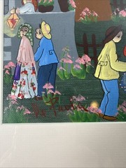 De Paola Signed Folk Art Evening Painting