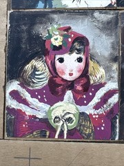 ANTIQUE MID CENTURY PAINTING PORTRAIT BIG EYE CHILDREN LISTED FAMOUS ALEXANDER