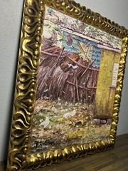“Shelter” Original Painting By Robert Armstrong In Gilded Frame 20×24