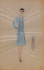 Lanvin of Paris c1920s Original Fashion Illustration in Gouache