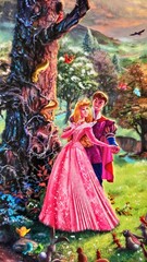 Thomas Kinkade ~ Sleeping Beauty 12×18 P/P ~ Framed Oil on Canvas