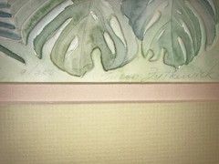 Susan Zytkewick Watercolor Emboss Paper Signed 9/350 16” 20” Frame no glass