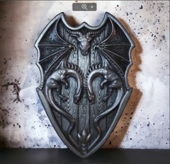 Painting, panel Shield and Dragons
