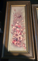 Vintage 14.5in X 6.5in Flower Paintings