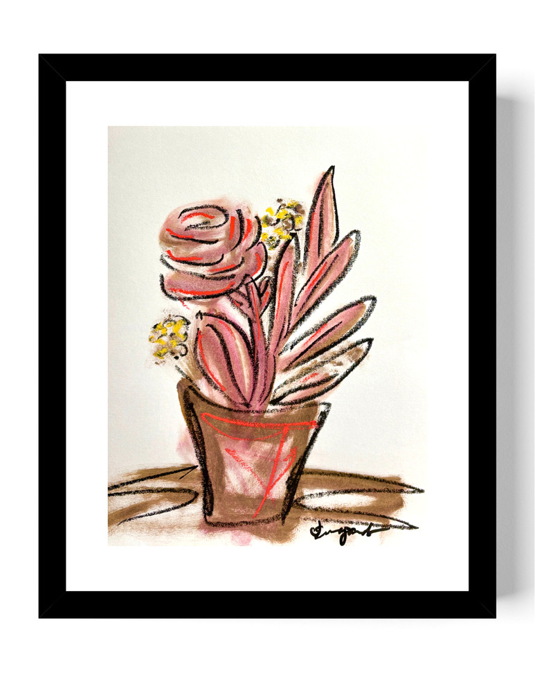 Guajardo Art: Rose Bloom 14X11 Original Collector Home Fine Art