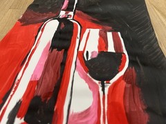14×11 paper Original Abstract Wine Bottle Glass Painting Modern Wall Art Home
