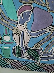 Hand Painted Sadza Painting 32.5×29.5 Signed V. Chitsike