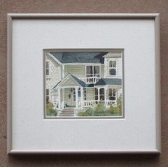 GLORIA MILLER ALLEN, RENOWNED IDAHO ARTIST, WATERCOLOR PAINTING: AMERICANA HOME