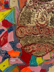 Original Abstract Painting on Canvas „Cleopatra’s Golden Egg“ byt Serg Graff COA