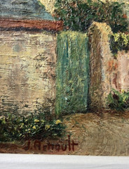 French School Early 20th Century View of a French Village Signed at Bottom Left