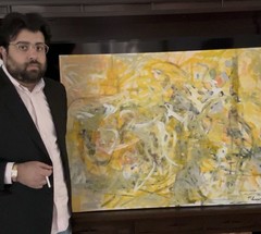Acrylic On Canvas Abstract Expressionism abstract Violin By Robert Thompson