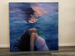 Oil On Canvas Looking back By Caitlin Singleton 2012 40’x40’ Art Signed Rare