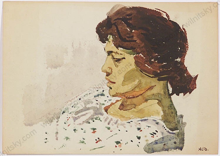 Anatoli Dovzhenko (1932-1991), „Portrait of the Artist’s Wife“, watercolor (1)