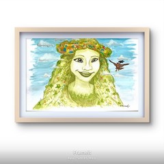 Original Te Fiti Gouache Painting by Alannah Dyer- Art 5.5×8.5 in Disney Moana