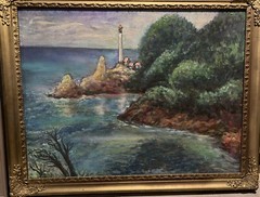 Vintage Landscape Oil Painting “Florence Vista Lite House” by Bill Rakocy