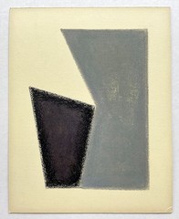Set Of 2 Original Vintage Geometric Abstraction Paintings Minimalism Oil Pastel