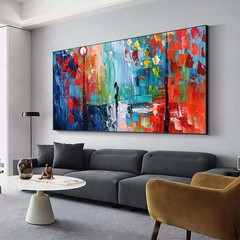 Abstract Hand Painted Oil Painting On Canvas landscape Home Decoration Red