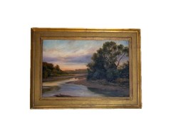 Oil Painting Montana Or Wyoming Landscape By Dennis Boyd Big Sky River Stream