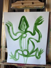 Original Acrylic Aztec Lizard Portrait 11×14 Signed Loose Paper Abstract Art