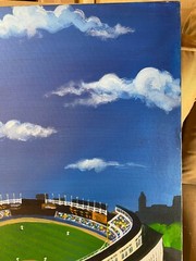 John McMahon „Yankee Stadium, Bronx New York“ Oil Painting – Signed