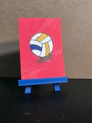 ACEO original painting sports ball volleyball by Mindy Matthews