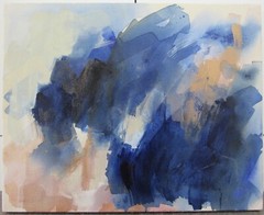 Signed abstract color field painting study 16×20 Schafer Jenni? 2015