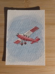Original ACEO Watercolor Painting „Skybound“ 2.5×3.5 Signed