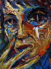 GIRL PORTRAIT OIL█PAINTING REALISM ART█SIGNED VINTAGE ORIGINAL OUTSIDER SCREAM A