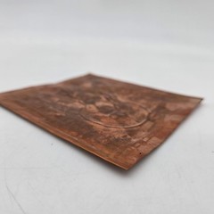 Copper Embossed Religious Artwork Signed KAH 86 Virgin Mary Design 4″x4.5″ Panel