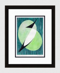 Fabulous Original MATHIS Painting „Green on Green Composition“ FRAMED SIGNED COA
