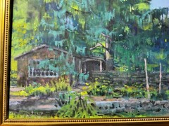 Eileen McDonnel „Home And Landscape Scene“ Oil Painting – Signed And Framed