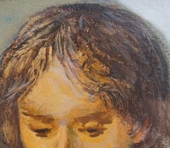 FINELY EXECUTED SIGNED MID CENTURY MODERN PORTRAIT OIL PAINTING 1966 SOYER ERA