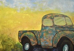 Truck Old Original Giant Canvas Painting 84”X62” (7 Foot) Abstract Modern XL