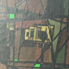 Oscar Cleve Abstract Painting 1961 Swedish Modernism 20×40 cm
