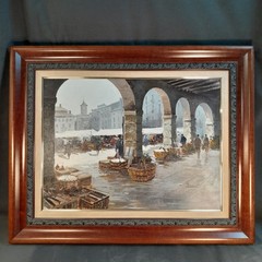 A-557 Jordi Serrat Balasch (1935) Oil On Canvas Urban Landscape Signed 1